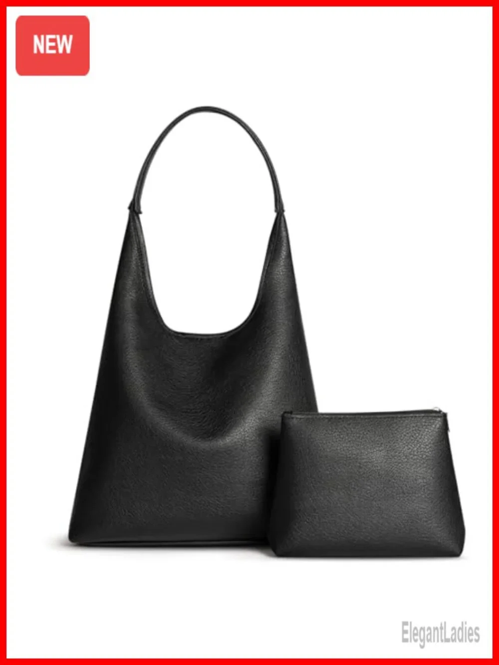 Large Slouchy Shoulder Hobo Bag Vegan Leather Everyday Purse Set